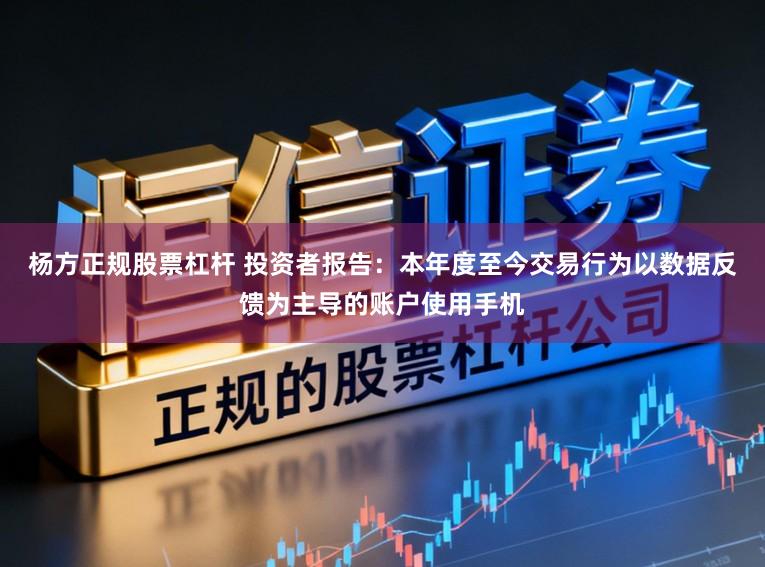 杨方正规股票杠杆 投资者报告：本年度至今交易行为以数据反馈为主导的账户使用手机
