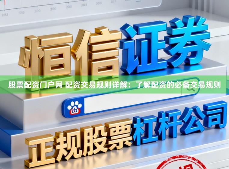 股票配资门户网 配资交易规则详解：了解配资的必备交易规则